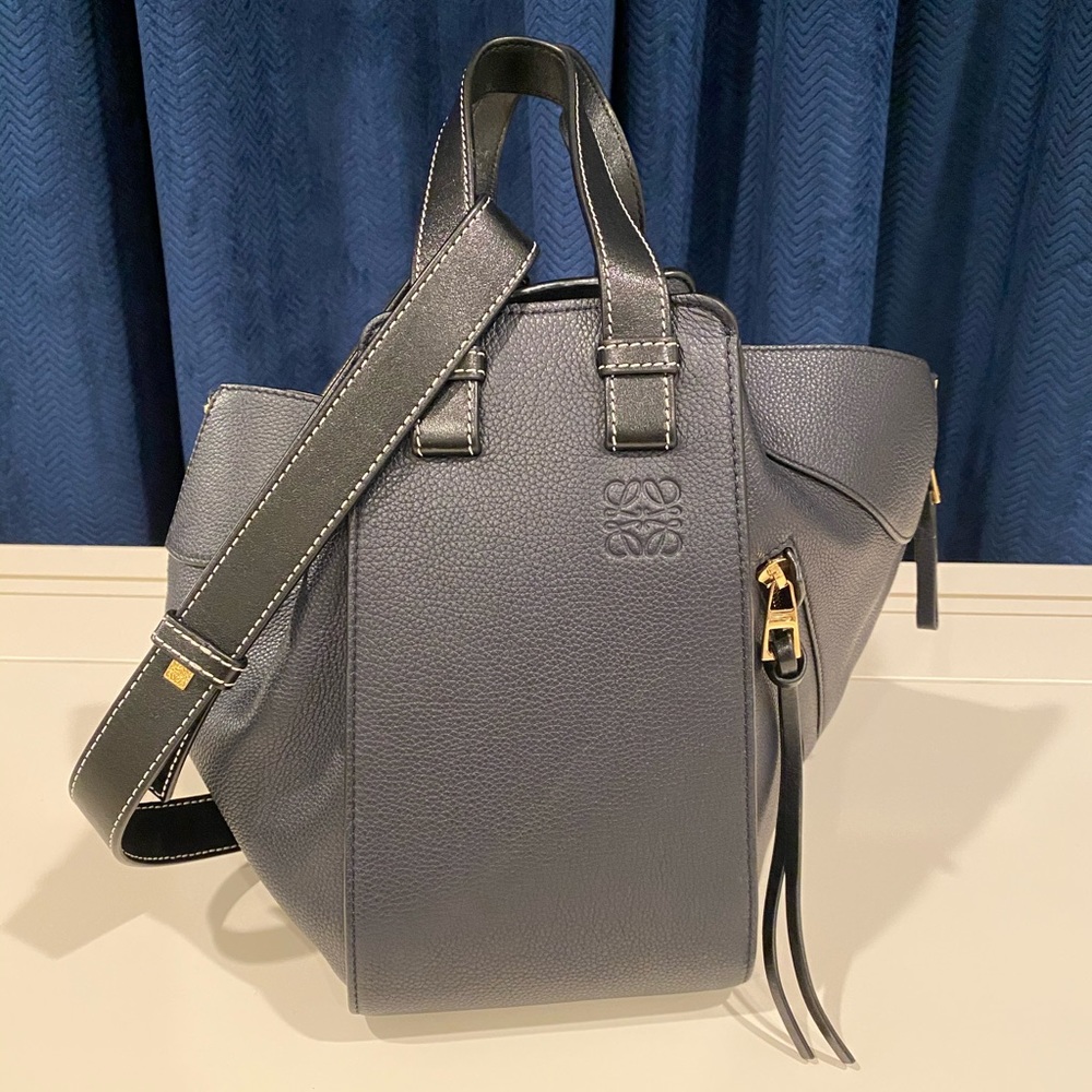 Loewe Hammock Small Navy Dark Blue Bag Purse Shoulder